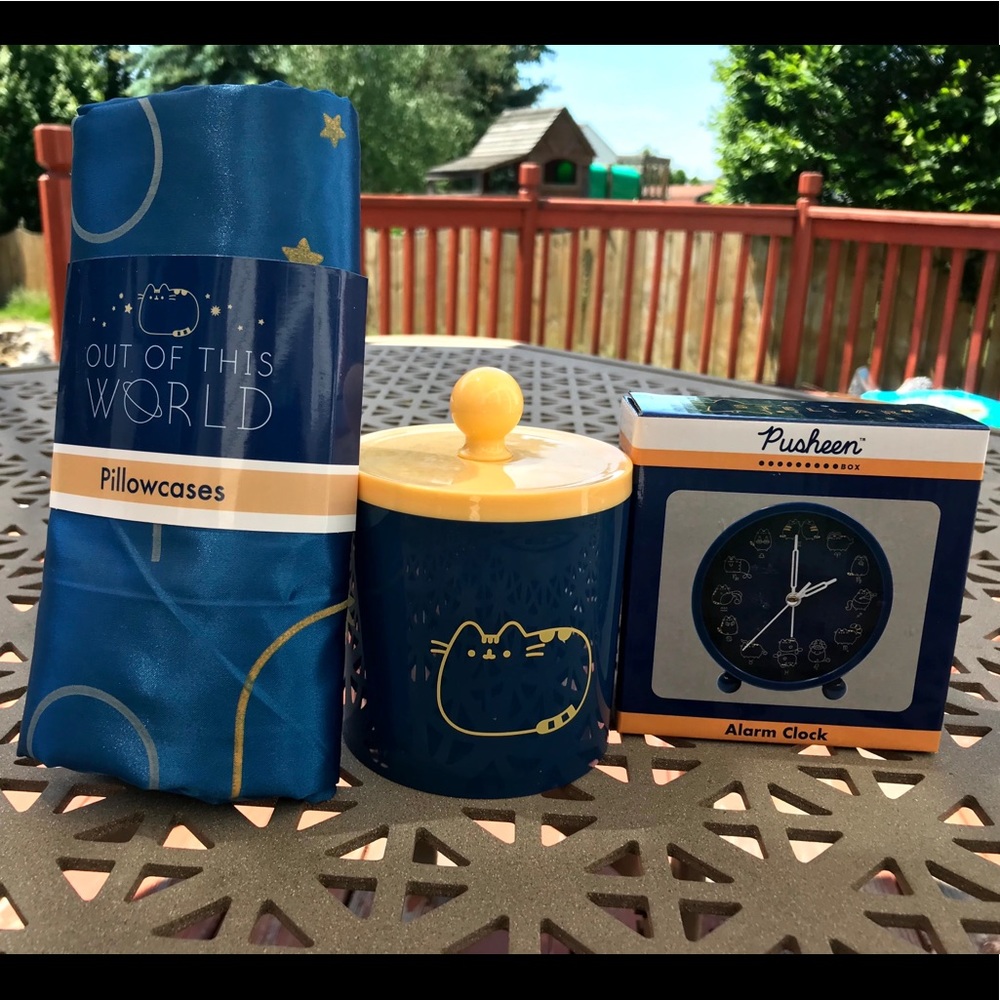 Pusheen Pillowcases, Alarm Clock and Trinket Jar